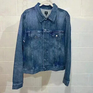 EDWIN Anthropologie Women's Clinton Denim Jacket‎ XL Epic 80s Streetwear  NWT